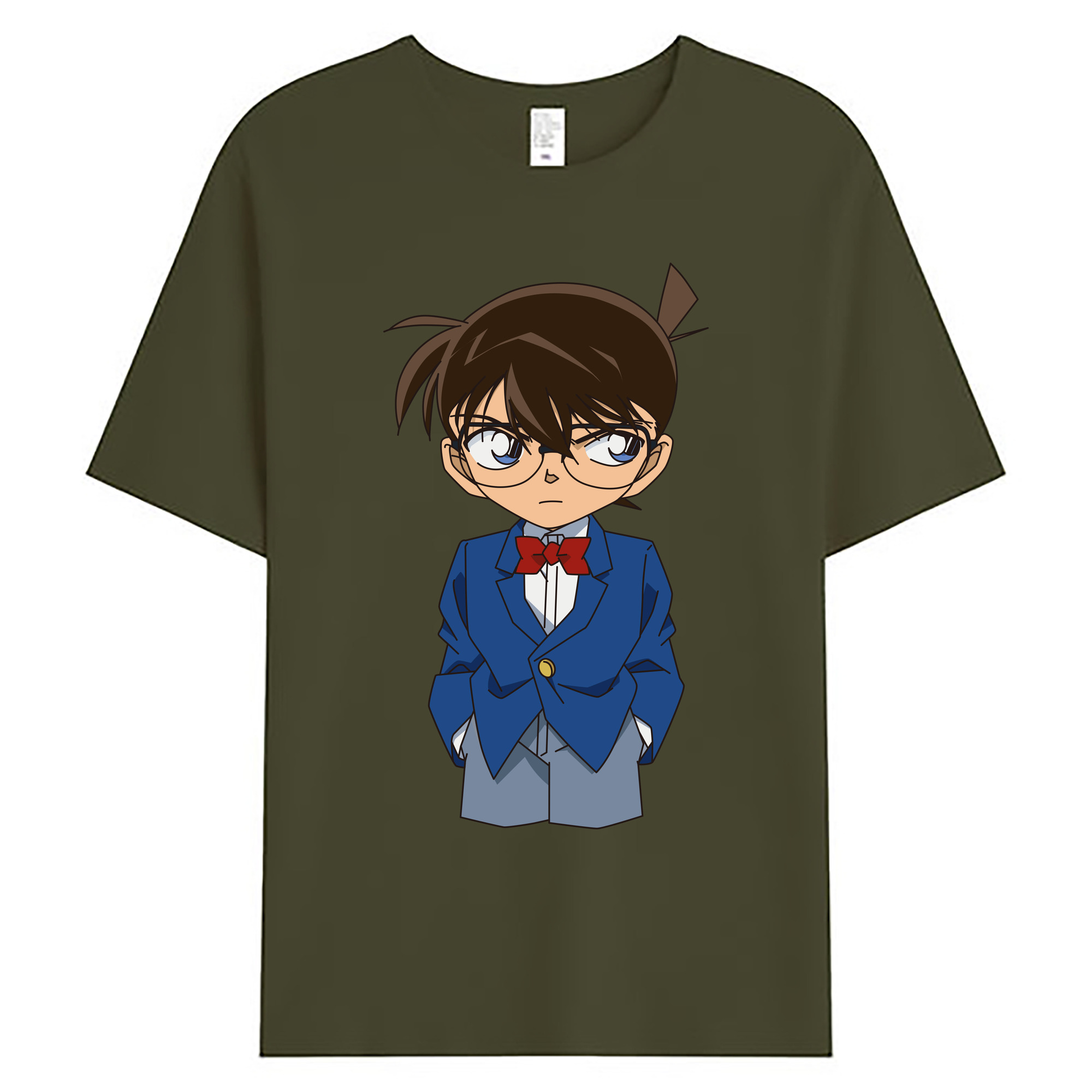 （画像用） 名探偵コナン 江戸川 コナン Detective Conan Conan Edogawa 綿100％ メンズ半袖Tシャツ｜肌触りやわらか＆通気性